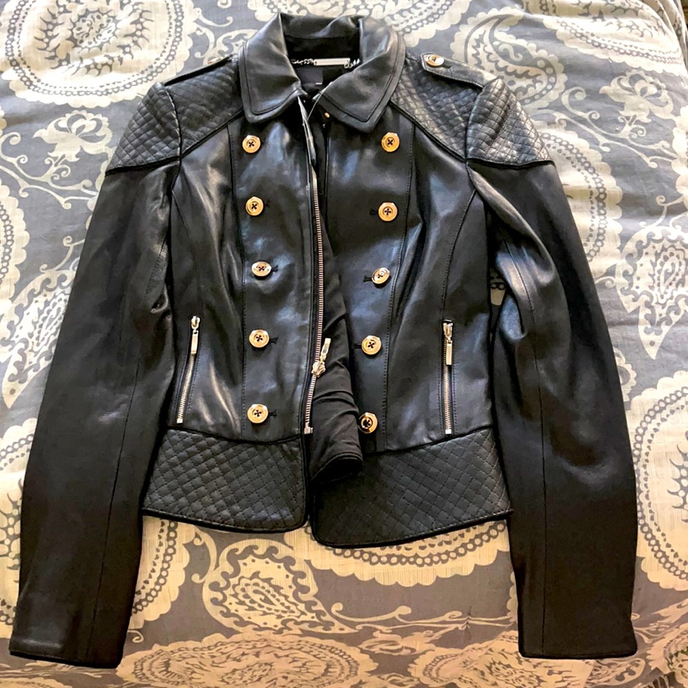 Black leather jacket